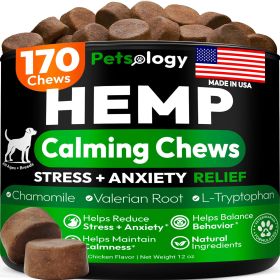 Hemp Calming Chews for Dogs 170 Dog Calming Chews Anxiety Relief Treats Advanced Stress Relief Separation Aid Barking Thunder Fireworks Melatonin