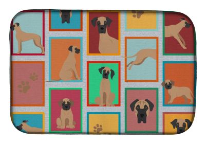 Lots of Fawn Great Dane Dish Drying Mat Absorbent Dish Drying Mat Pad for Kitchen Counter Dish Drainer Mat for Countertop, 14 x 21", Multicolor